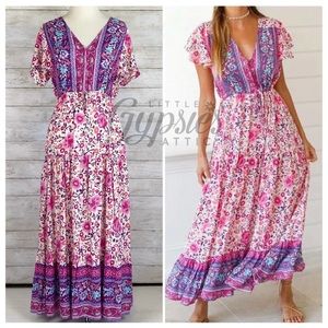 S/M Sample Boho Gypsy Maxi Dress